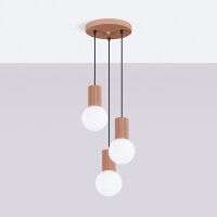 Pendelleuchte Glas Aluminium 3-flammig G9 B:25 cm Mokka