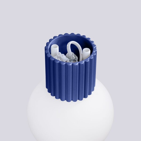 Wandlampe Bad IP44 Marineblau G9 B:17 cm Glas blendarm