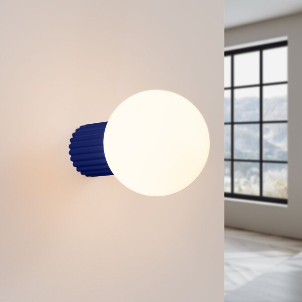 Wandlampe Bad IP44 Marineblau G9 B:17 cm Glas blendarm