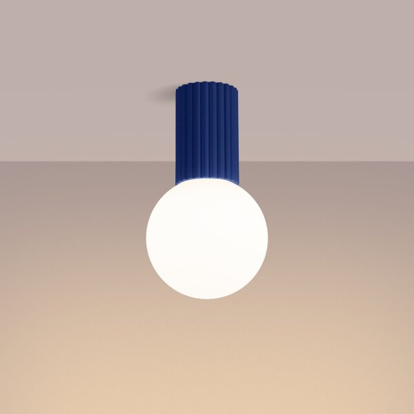 Deckenlampe Bad Marine Blau IP44 G9 rund Ø12 cm Glas