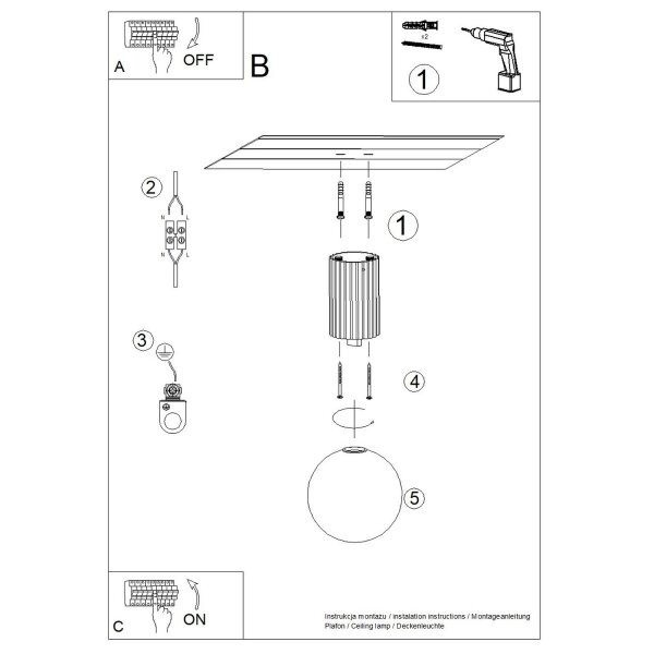 Deckenlampe Bad Marine Blau IP44 G9 rund Ø12 cm Glas