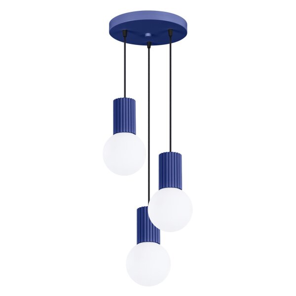Blendarme Hängelampe Glas Metall G9 L:25 cm Marineblau