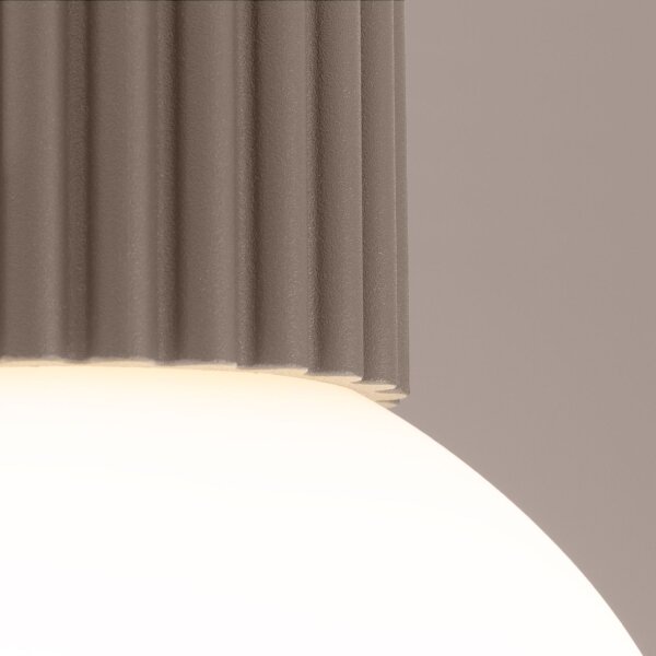 Deckenlampe Badezimmer Taupe IP44 G9 rund Ø12 cm Glas