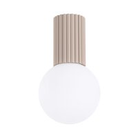 Deckenlampe Badezimmer Taupe IP44 G9 rund Ø12 cm Glas