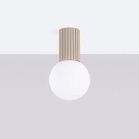 Deckenlampe Badezimmer Taupe IP44 G9 rund Ø12 cm Glas