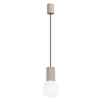 Pendelleuchte Glas blendarm Taupe G9 Ø12 cm Aluminium