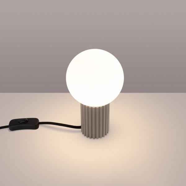 Tischleuchte Glas Aluminium Taupe G9 19 cm blendarm