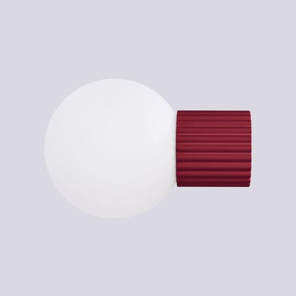Wandleuchte Glas G9 IP44 H:12 cm Aluminium Burgund