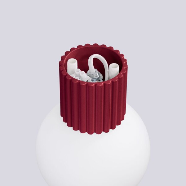 Wandleuchte Glas G9 IP44 H:12 cm Aluminium Burgund