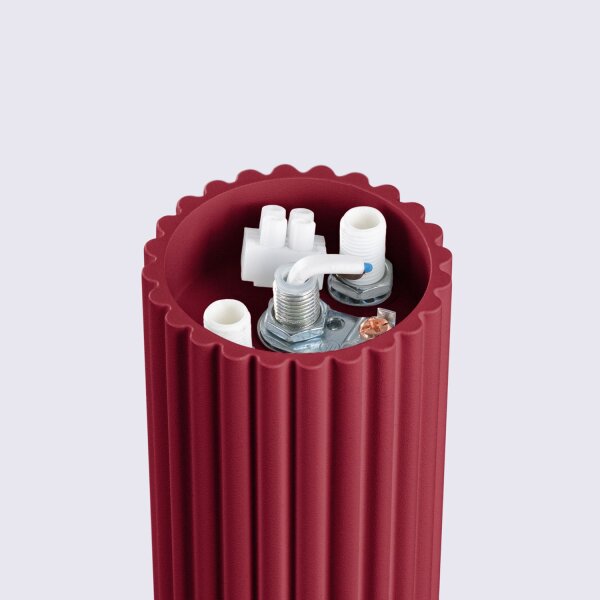 Deckenleuchte Glas G9 IP44 H:21 cm Aluminium Burgund