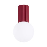Deckenleuchte Glas G9 IP44 H:21 cm Aluminium Burgund