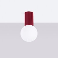 Deckenleuchte Glas G9 IP44 H:21 cm Aluminium Burgund