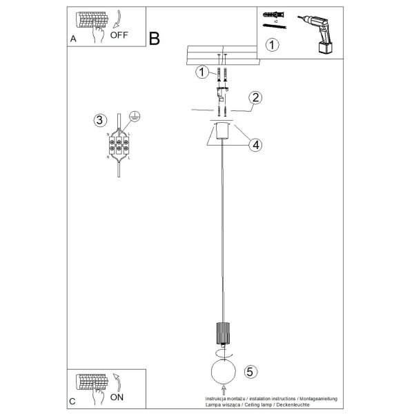 Hängelampe Glas blendarm Aluminium G9 Ø12 cm Pfirsich