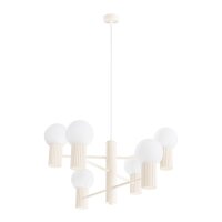 Kronleuchter Aluminium Glas Beige G9 B:64 cm 6-flammig