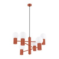 Kronleuchter Aluminium Glas Ocker G9 B:64 cm 6-flammig