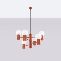 Kronleuchter Aluminium Glas Ocker G9 B:64 cm 6-flammig