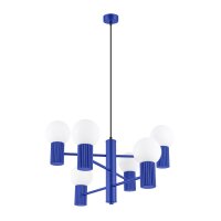 Kronleuchter Marineblau Aluminium Glas G9 6-flammig