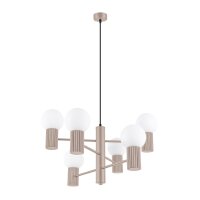 Kronleuchter Taupe Aluminium Glas G9 6-flammig L:64 cm