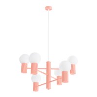 Kronleuchter Aluminium Glas G9 6-flmg L:64 cm Pfirsich