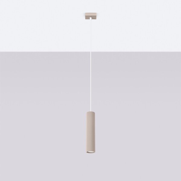Runde Pendelleuchte Aluminium Taupe GU10 Ø6,5 cm Modern