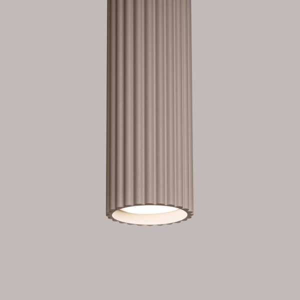 Runde Pendelleuchte Aluminium Taupe GU10 Ø6,5 cm Modern