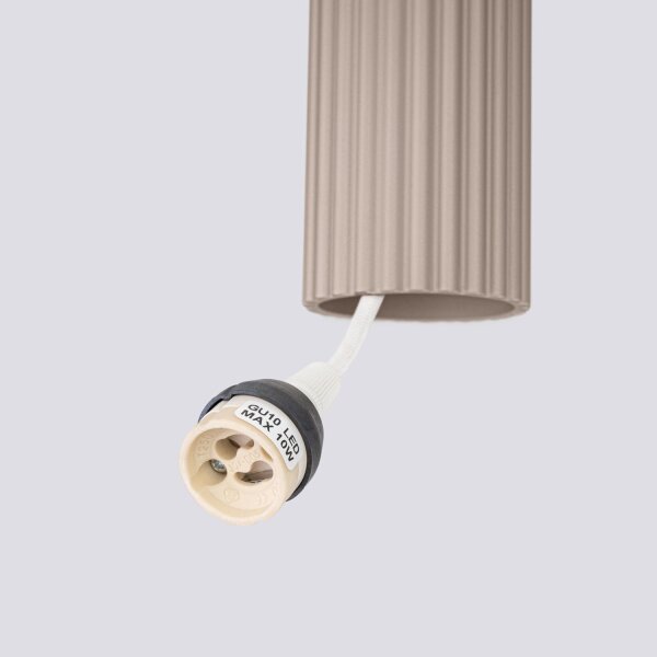 Runde Pendelleuchte Aluminium Taupe GU10 Ø6,5 cm Modern