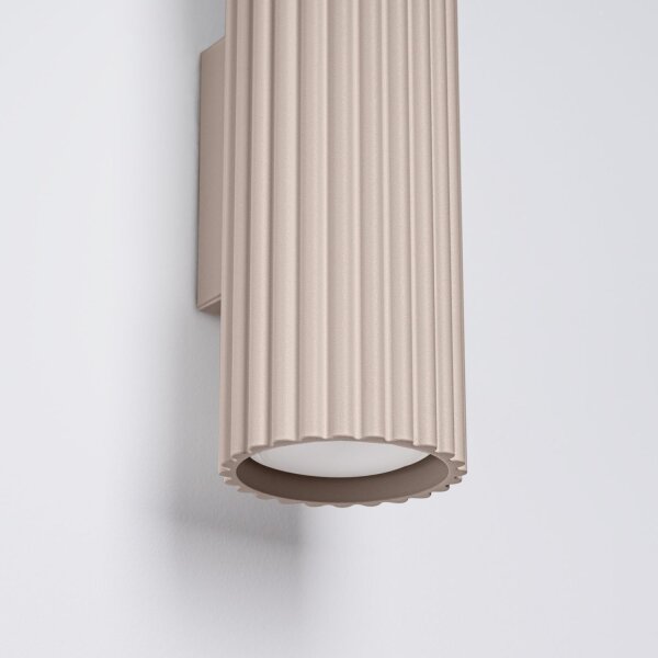 Up Down Wandleuchte Aluminium Taupe GU10 H:20 cm 2-flmg