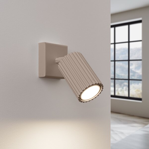 Flexibler Wandstrahler Aluminium Taupe GU10 H:16 cm