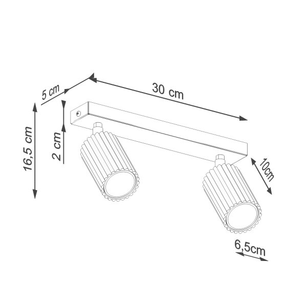 Deckenstrahler 2-flammig verstellbar 30 cm GU10 Taupe