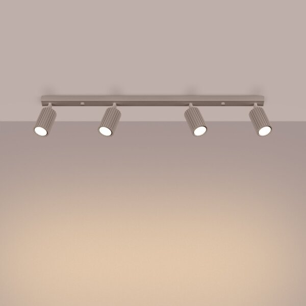 Deckenspot 4-flammig verstellbar 81 cm GU10 Taupe