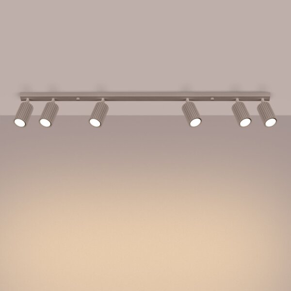 XXL Deckenspot Aluminium Taupe GU10 117 cm flexibel