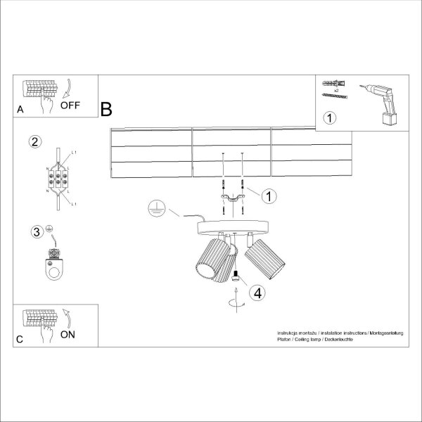 Flexibler Deckenstrahler Aluminium Taupe GU10 L:19,5 cm