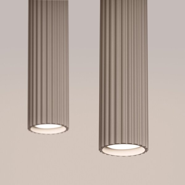 Pendelleuchte Aluminium Taupe GU10 30 cm 2-flammig