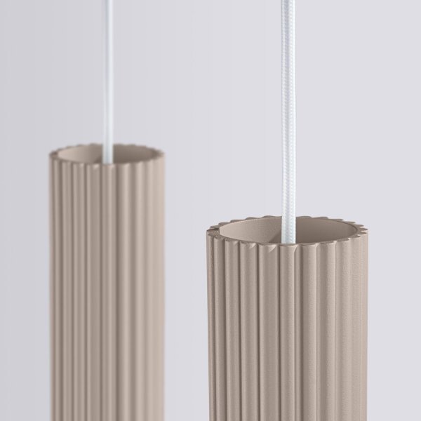 Pendelleuchte Aluminium Taupe GU10 30 cm 2-flammig