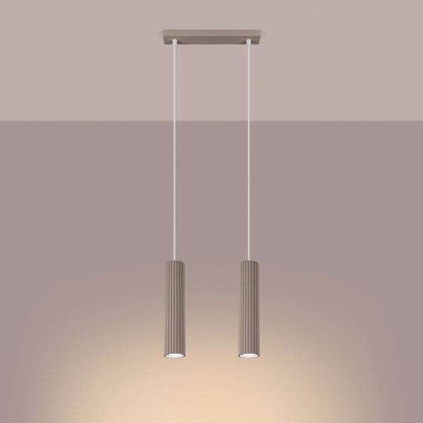 Pendelleuchte Aluminium Taupe GU10 30 cm 2-flammig