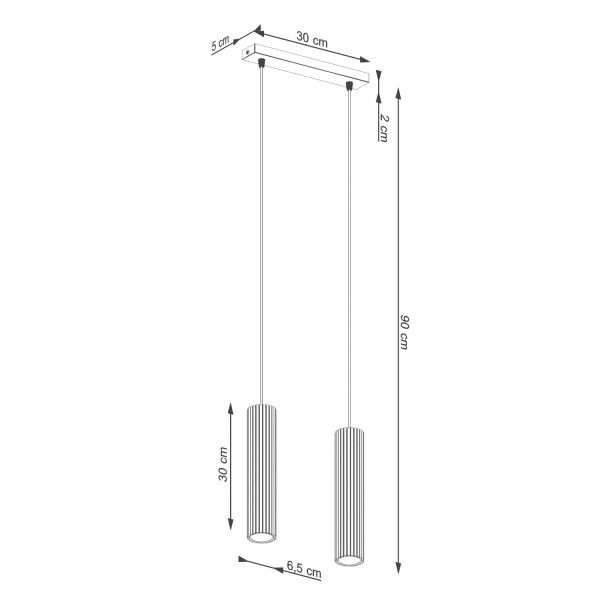 Pendelleuchte Aluminium Taupe GU10 30 cm 2-flammig