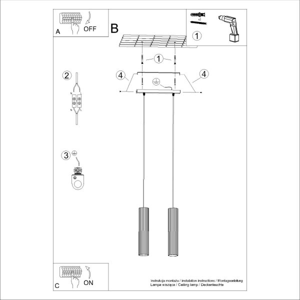 Pendelleuchte Aluminium Taupe GU10 30 cm 2-flammig