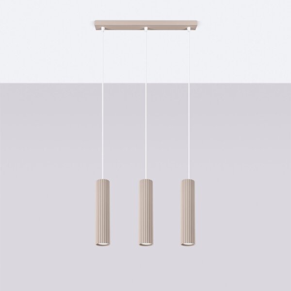 Pendelleuchte Aluminium Taupe GU10 45 cm 3-flammig