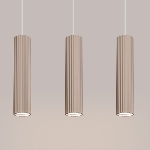 Pendelleuchte Aluminium Taupe GU10 45 cm 3-flammig