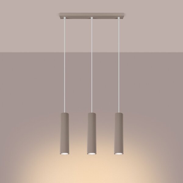 Pendelleuchte Aluminium Taupe GU10 45 cm 3-flammig
