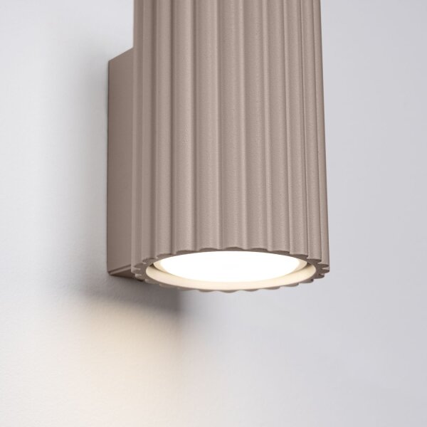 Wandleuchte Aluminium Taupe GU10 H:10 cm Modern
