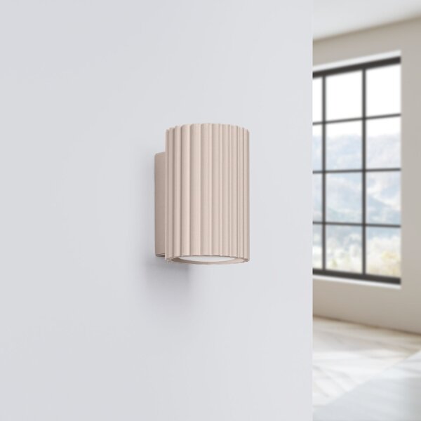 Wandleuchte Aluminium Taupe GU10 H:10 cm Modern