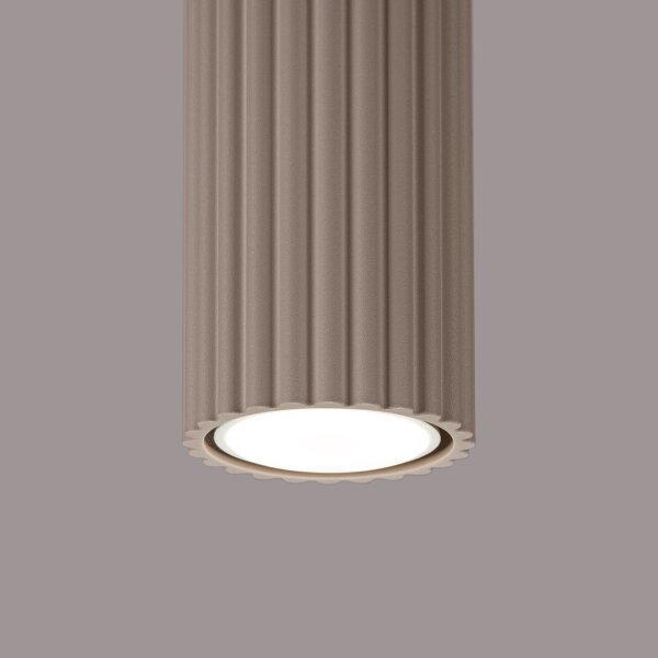 Runde Deckenleuchte Aluminium Taupe GU10 H:30 cm Modern