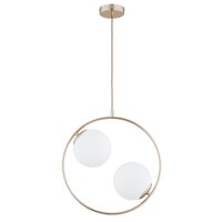 Hängelampe Glas Metall E14B 2-flammig Gold...