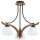 Deckenlampe Glas Metall E27 46 cm 3-flammig Rustikal