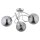 Deckenleuchte Chrom Grau 50 cm E14 3-flammig Retro Rauchglas