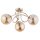 Deckenlampe 3-flammig Gold Rauchglas Retro 50 cm E14