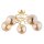 Deckenleuchte Kugel 51 cm 5x E14 Gold Retro Metall Rauchglas