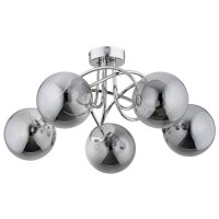 Deckenlampe Rauchglas Metall 51 cm E14 5-flammig Retro