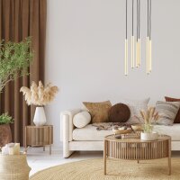 Hängelampe Metall Gold 30 cm, max. 85 cm, 6x G9 Modern